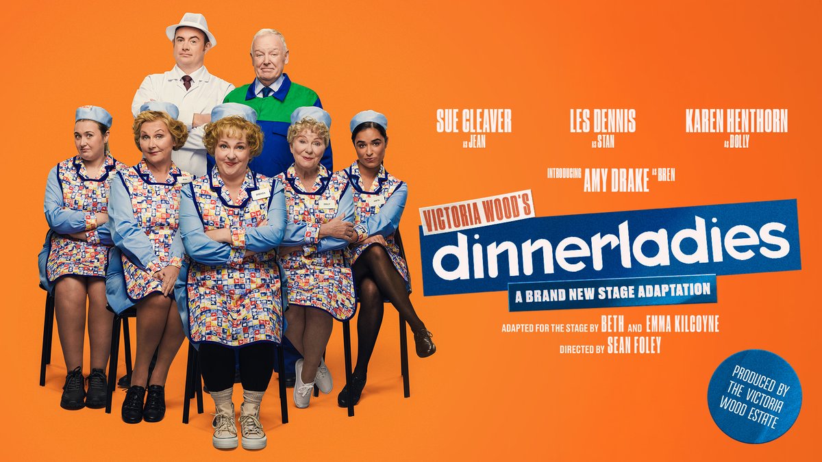 LiverpoolEmpire's tweet photo. Meet the cast of 𝕕𝕚𝕟𝕟𝕖𝕣𝕝𝕒𝕕𝕚𝕖𝕤 👀 

Sue Cleaver, Les Dennis and Karen Henthorn star in the stage adaptation of Victoria Wood's iconic series, alongside Amy Drake as Bren! 🍽️ 

Get ready for plenty of laughs and canteen chaos... 

🗓️ Tue 13 - Sat 17 Jul 2027 https://t.co/QdYPfEvx9z
