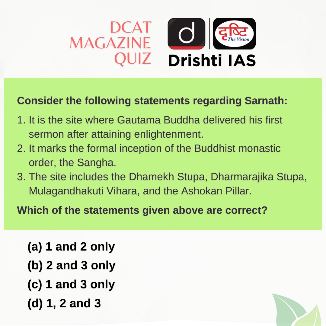 drishtiiaseng's tweet photo. Solutions are in the Drishti Current Affairs Today (DCAT) magazine.
#DCAT Magazine covers all three stages of CSE—Prelims, Mains & Interview.
Subscribe: https://t.co/A2mfpjrV3r
#UPSC2026 #GK #DrishtiCurrentAffairs #DrishtiIAS #DrishtiIASEnglish https://t.co/hfiVVS52Zt