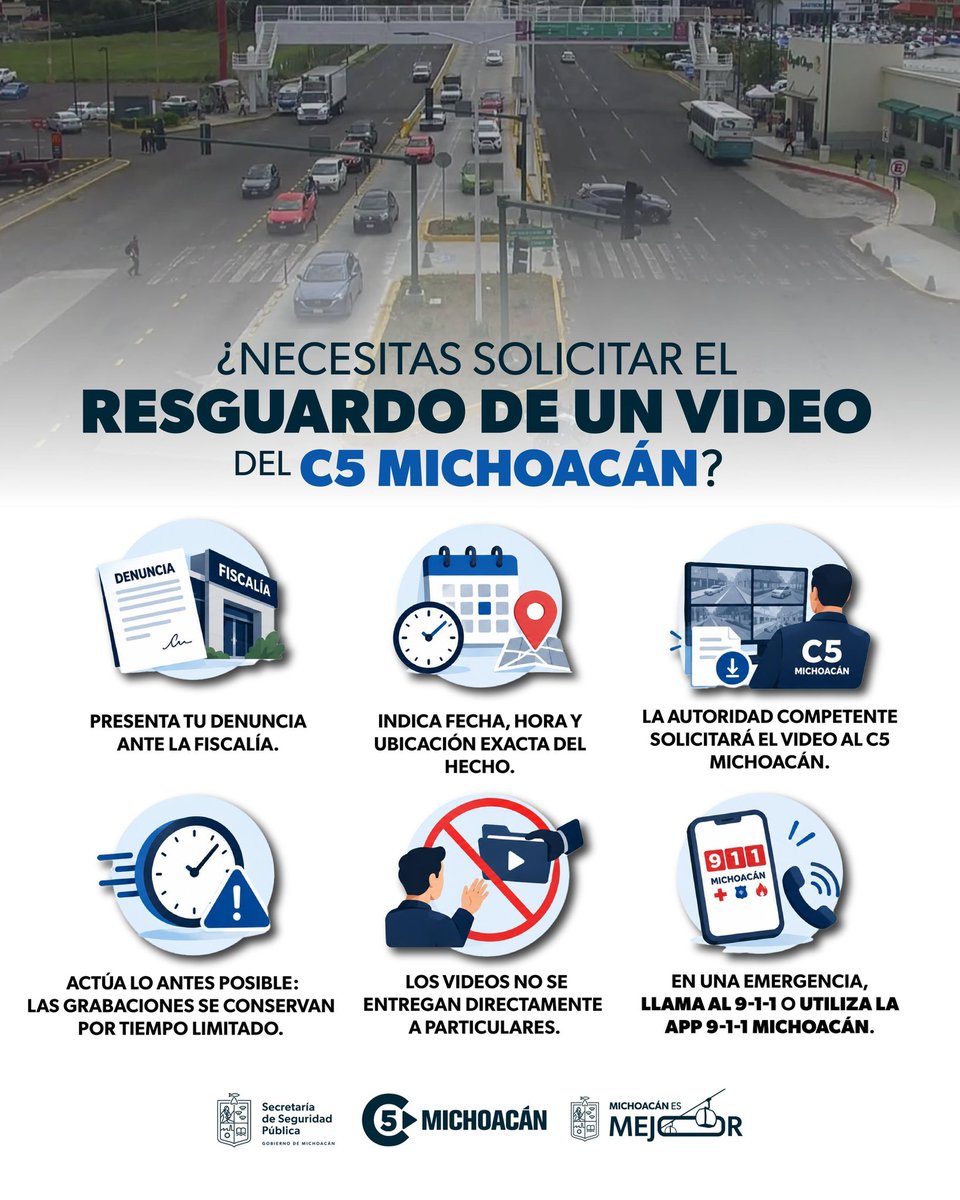 SSeguridad_Mich's tweet photo. 🎥 ¿Una cámara del @C5Michoacan captó un delito? Esto debes hacer👇🏼
🚨 En caso de emergencia, llama al 9-1-1 o utiliza la App 9-1-1 Michoacán.
#GuardiaCivil #TeCuidamos https://t.co/enmkva4XAi