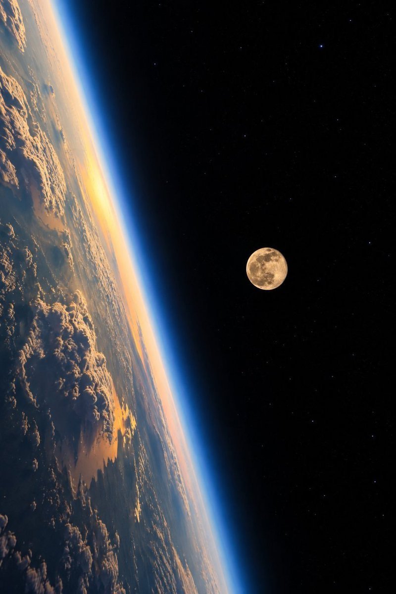 Thespacetechguy's tweet photo. Full moon from Space... https://t.co/x30BIRS0NT