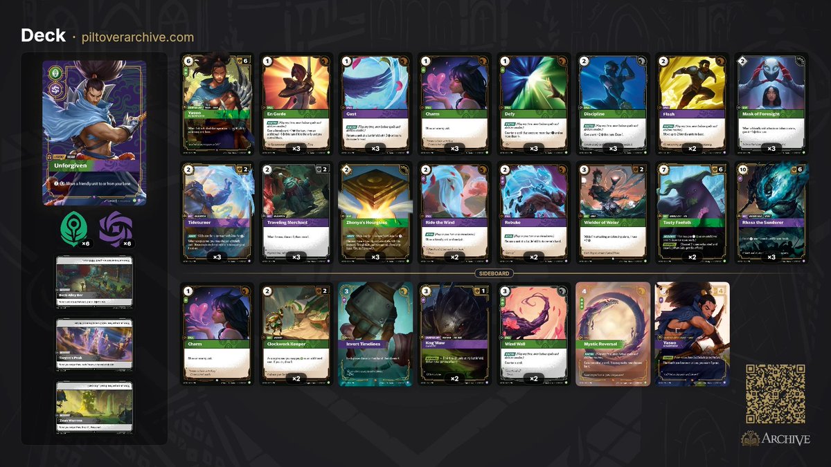 Kreducate's tweet photo. We have finally started to make some progress with our Yasuo. After analyzing a lot of issues and figuring out what does and doesn't work, this is probably the best version.

Just won my first Nexus Night, going undefeated. Protect the Kings style deck with Merchant/Yasuo. https://t.co/NcWJ9r75kd