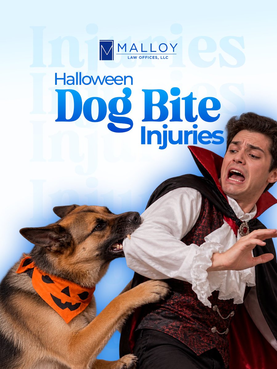 MalloyLawLLC's tweet photo. The costumes should be scary. The dog bites shouldn’t be. 🎃🐶

Halloween means more visitors, unfamiliar costumes, and excited pets. If you’re trick-or-treating, stay alert around unfamiliar dogs and give them space.

Stay spooky. Stay safe. 👻 https://t.co/JOsJKM0go1