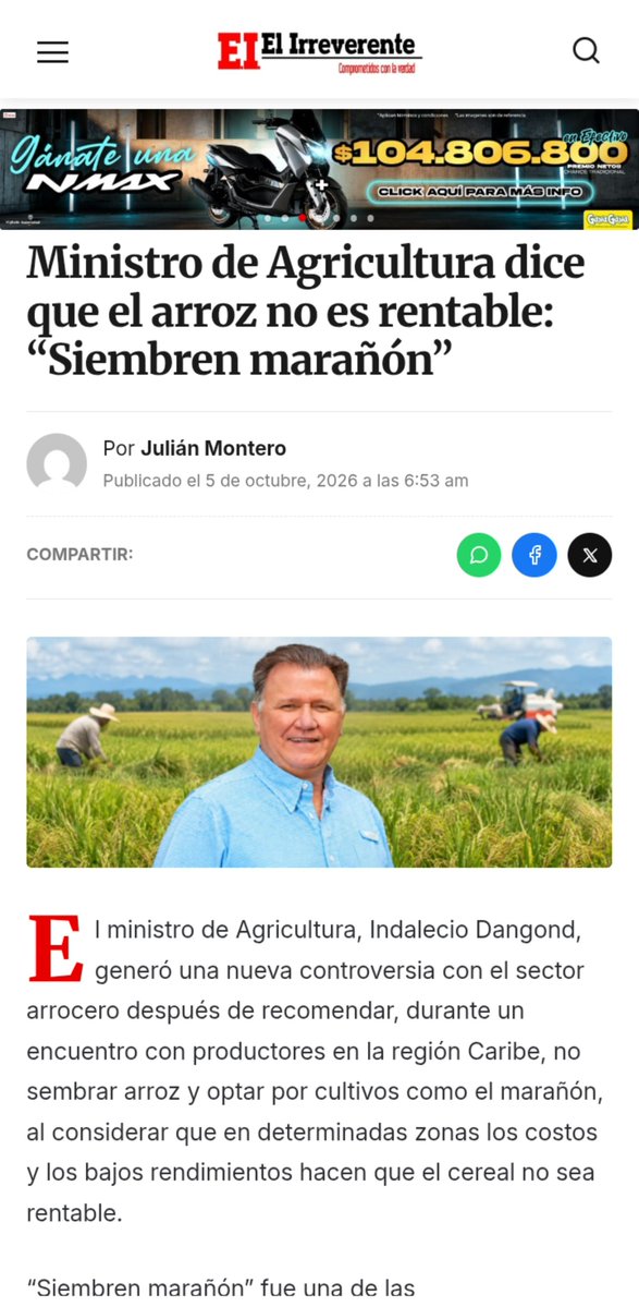 quinchucua's tweet photo. Esta triste historia no requiere detalles.
Los neoliberales no les interesa la agricultura, por tanto tampoco la seguridad alimentaria.
Lo que les importa es el billete.
Por eso lo de @FEDEARROZGREMIO es más que un tiro en el pie, más bien en el corazón.
@CaracolRadio https://t.co/yU8mV7hJne