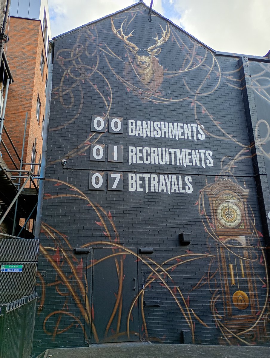 BobbyDazz12's tweet photo. #TheTraitors mural is keeping score. @BBCTheTraitors @TheTraitorsUK @the_traitors_ https://t.co/1IL8jPYlvv