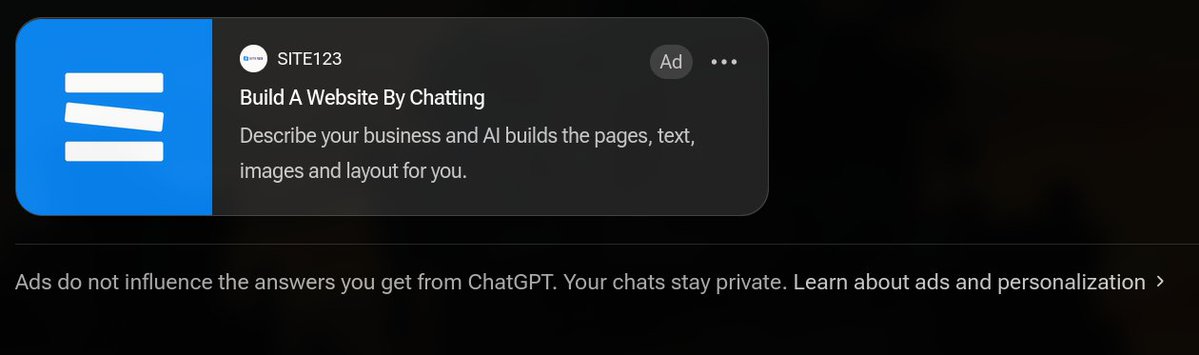 Nilashan_N's tweet photo. Yo, WTH!!

when did they start putting ads on chatgpt? https://t.co/jemId0YxPX