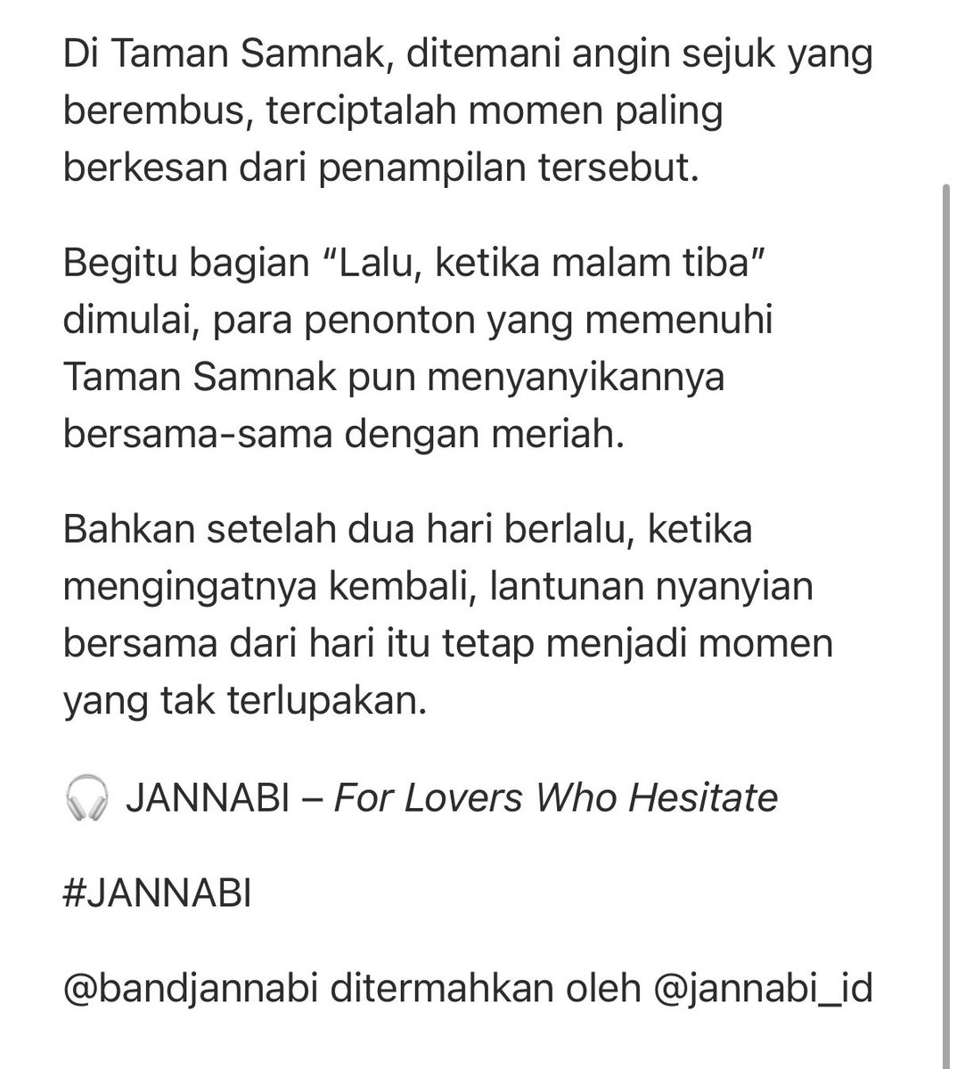 JANNABI_ID's tweet photo. 0511026 instagramnya bandjannabi

“Saat puluhan ribu orang menyalakan cahaya secara bersamaan, seluruh Busan Rock Festival dipenuhi nuansa romantis.”

@BandJannabi https://t.co/e4eam6PHeG