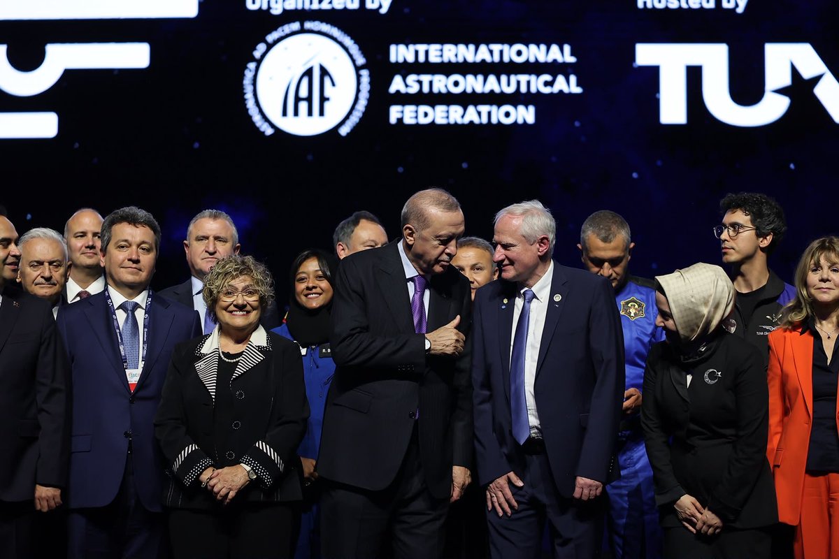iafastro's tweet photo. Space is a shared future for all humanity.🌏

At the IAC 2026 Opening Ceremony, we launched a week that bringing together more than 7,500 delegates from around the world, united by one belief: space research impacts the lives of our citizens and shapes the future we share.

The Olympics of Space has begun. 🚀

Highlights from the Opening Ceremony graced by H.E. Recep Tayyip Erdoğan, President of Türkiye. 

#IAC2026 #OpeningCeremony #ConnectingAllSpacePeople
