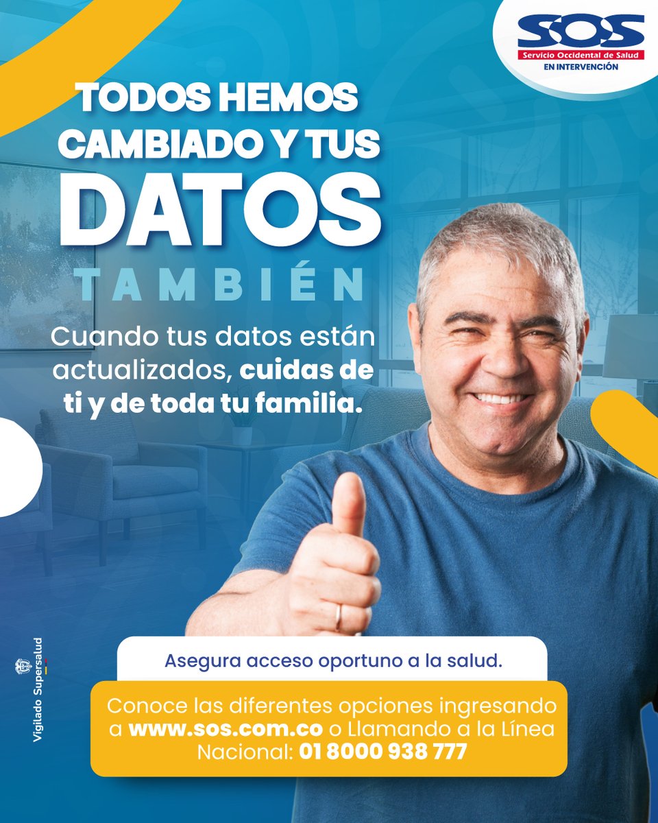 Eps_Sos's tweet photo. ¿Tu información cambió? 🔄
Actualízala en EPS S.O.S y recibe una atención más ágil y oportuna.
👉 Ingresa aquí:
🔗 https://t.co/MLKRfHNQP7
📞 01 8000 938777
💙 cuidarte nos inspira https://t.co/eQDFWRC3iS