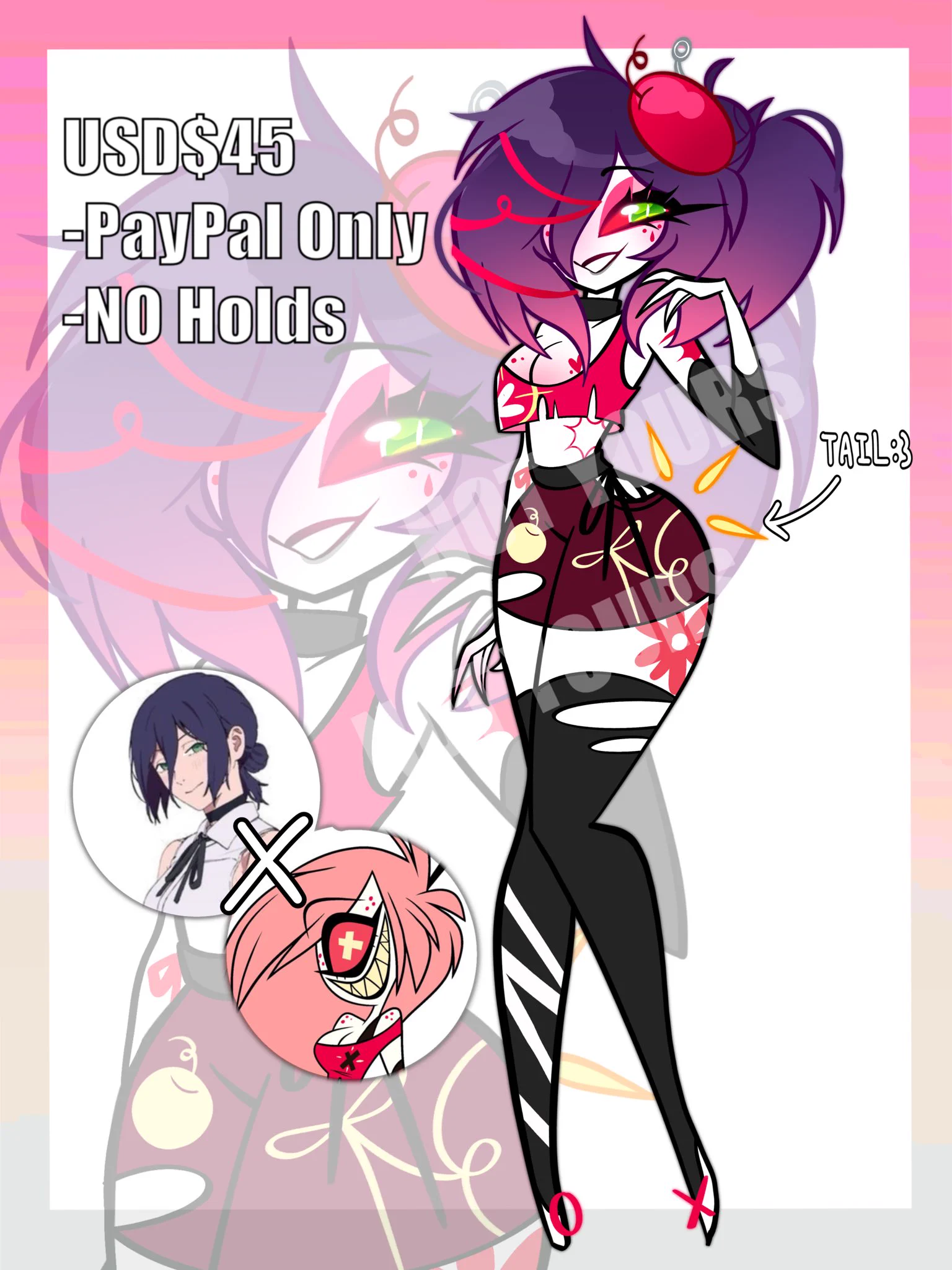 𝕵𝖊𝖘 🍀 (COMM CLOSED) on X: "[Fusion OC Adopt💜🩷Reze from chainsaw man x ...