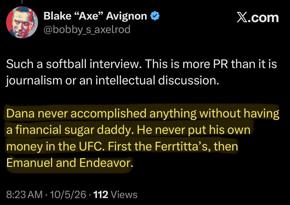 bobby_s_axelrod's tweet photo. Dana White teaching us about Dana White Privilege 👀🤣 https://t.co/c8CnXao5hD
