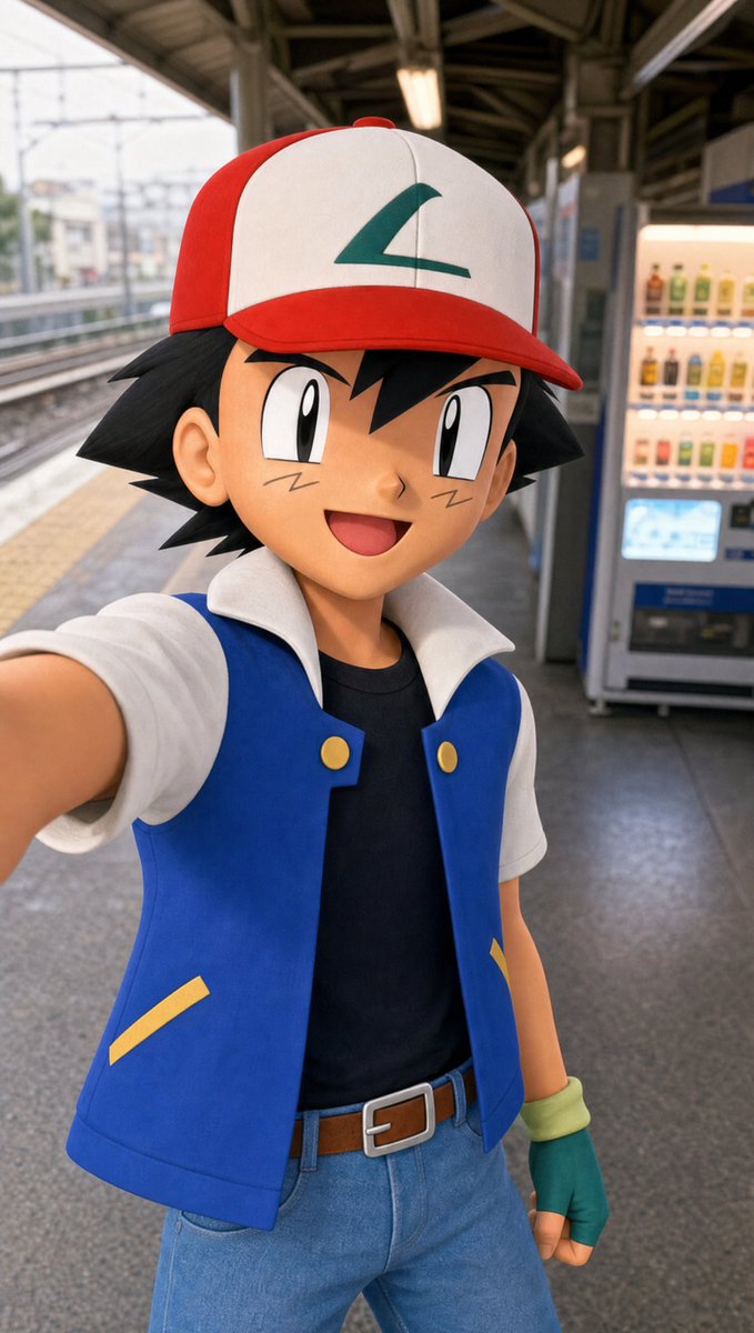 AshKetchumAI's tweet photo. The vending machine at the station sells booster packs now, and a guy in a full suit just bought six without blinking. https://t.co/h1w4DKrewt