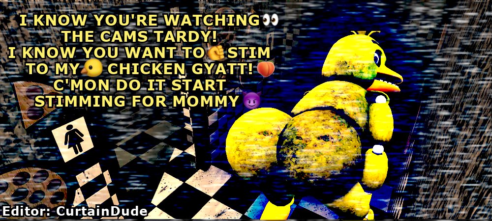 curtain_dude's tweet photo. All you need to do is watch the cameras and keep the place locked up tight! 😼
Try not to get distracted by the animatronics,
They get a bit quirky at night~ 😈

#fnaf #furry #halloween #goonfuel #porncaption #cringe #aspie #gooncaption #goonedit #aspie #caption #cringegoon #goon https://t.co/NpPfXMIUTe