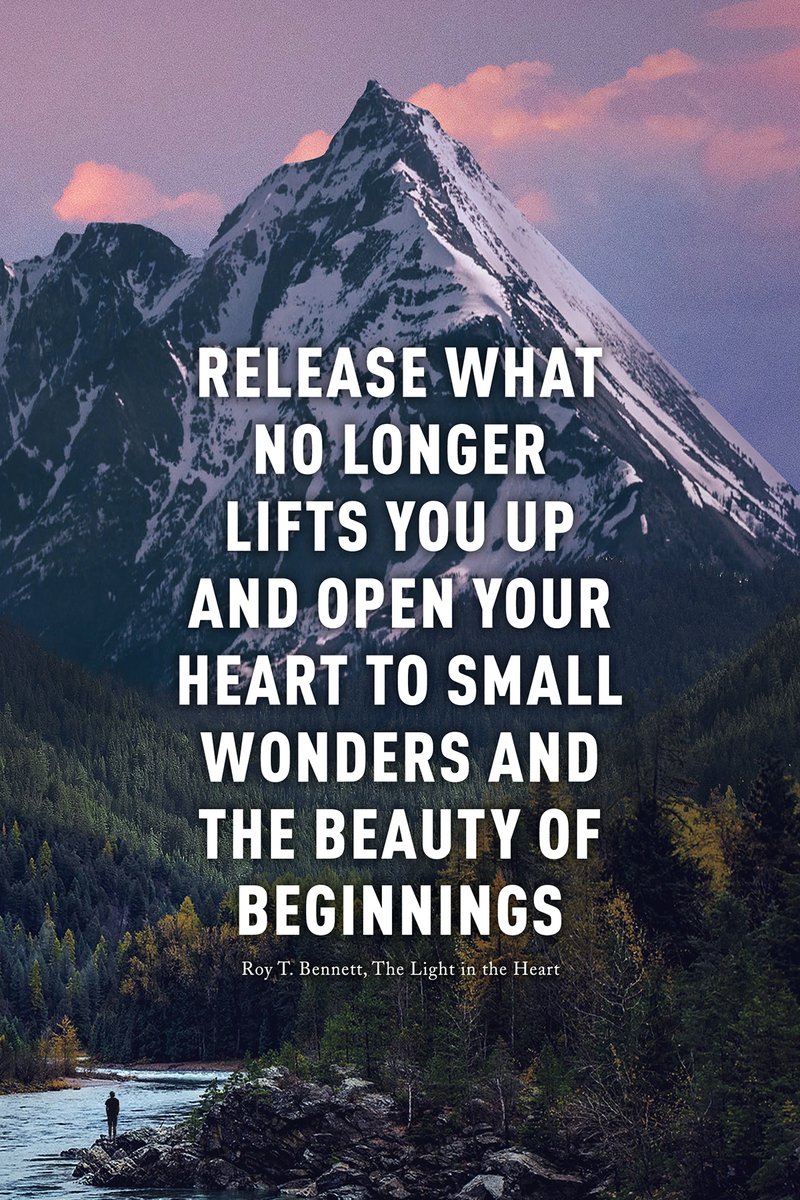 InspiringThinkn's tweet photo. Release what no longer lifts you up, and open your heart to small wonders and the beauty of beginnings.
Roy T. Bennett, The Light in the Heart https://t.co/uglAAnhGi6