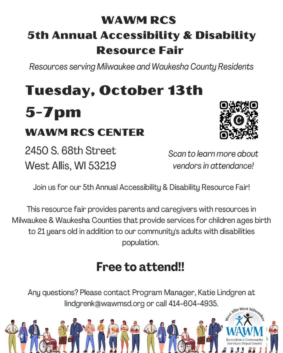 LifeNavOrg's tweet photo. Our friends at the West Allis-West Milwaukee Recreation &amp; Community Services Department are hosting their 5th Annual Accessibility &amp; Disability Resource Fair. The fair is on Tuesday, October 13th, from 5-7 pm. Make sure to stop by our booth! https://t.co/YEp4FRwdeQ