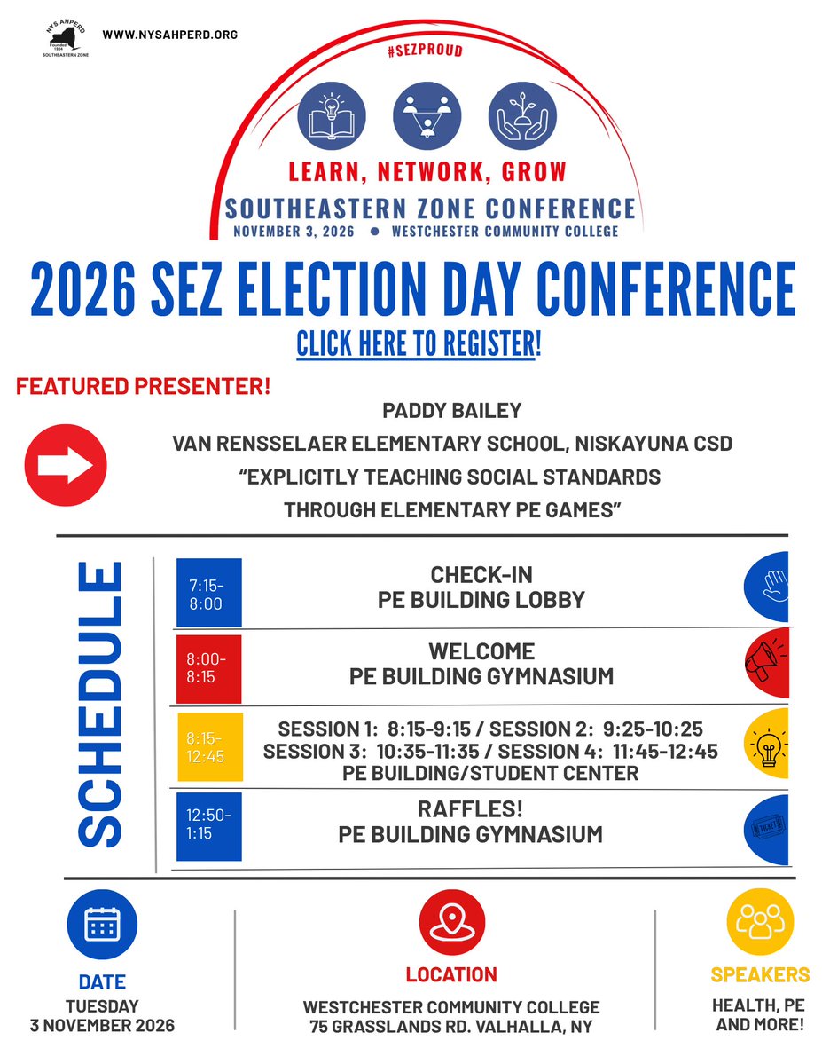 SEZnysahperd's tweet photo. @SEZnysahperd Election Day Conference on 11/03/26 will be at SUNY Westchester Community College. #SEZproud  Click to register https://t.co/YUJ9hmRuoS https://t.co/DZjbzfr9o8