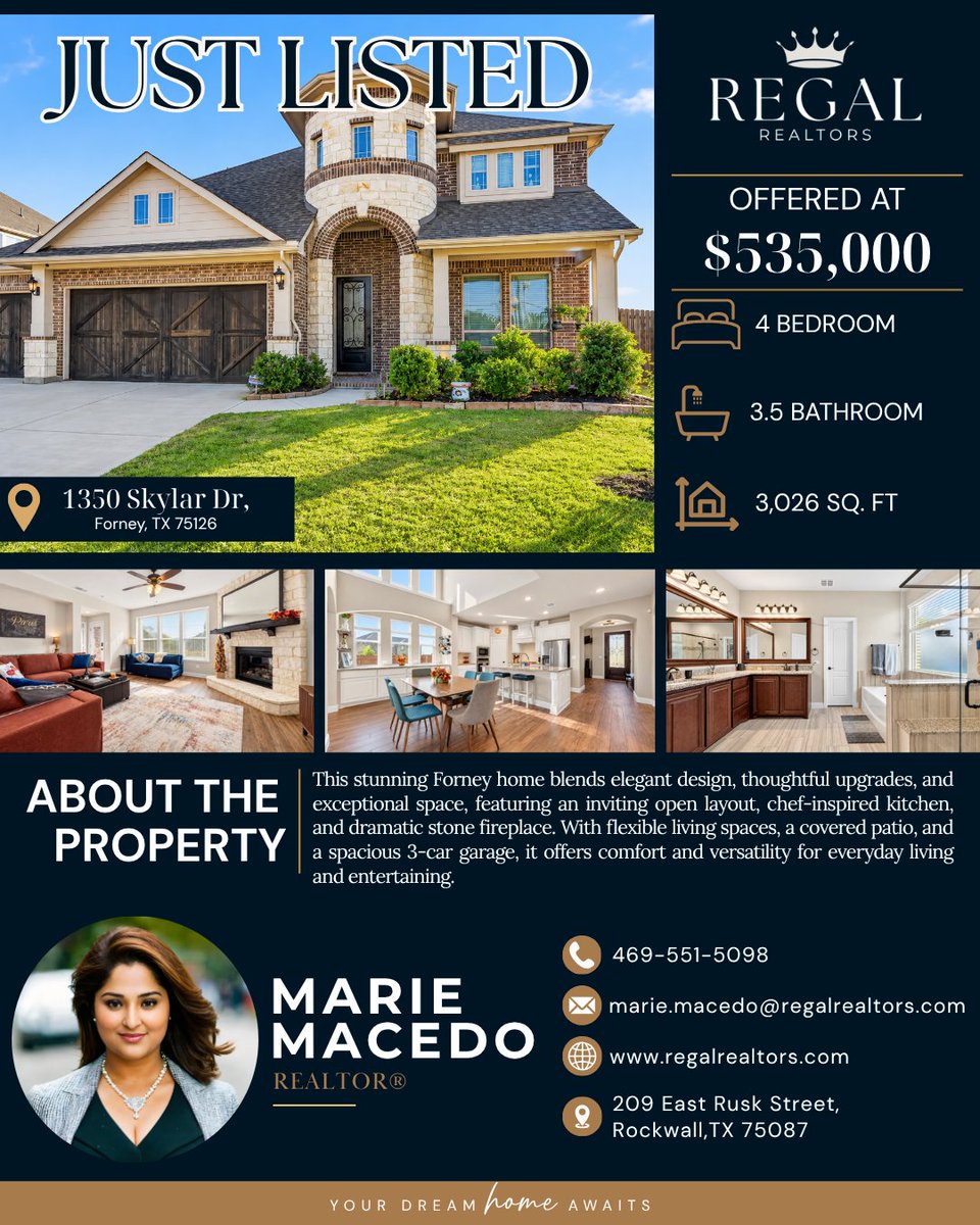 Mhernandezhomes's tweet photo. ✨ SPACE & STYLE | Forney, TX
Stunning 4-bed home with an open layout, chef-inspired kitchen, stone fireplace & 3-car garage.
💰 $535K | 3,026 SF
✨ Assumable 3.125% loan, subject to approval & qualification.
📍 1350 Skylar Dr, Forney, TX 75126
#ForneyTX #JustListed #TexasReal https://t.co/Aaz0tCviRs