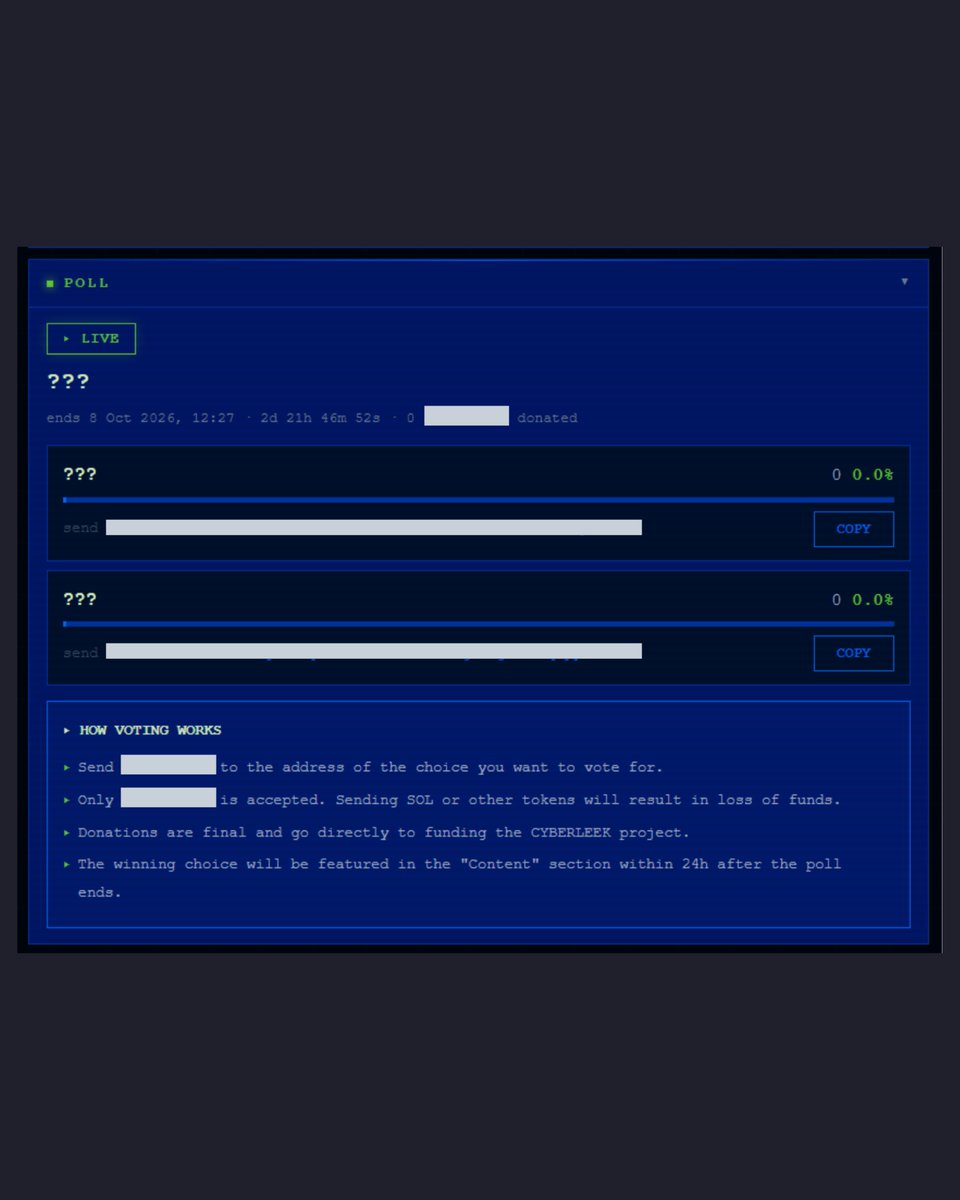 EstaEnTendenc's tweet photo. CyberLeek esta DE VUELTA.Una  nueva encuesta con dos opciones ocultas ha aparecido en el sitio web del filtrador de GTA 6, con la opción ganadora programada para ser lanzada después de que termine la votación el 8 de octubre. ¿Que Opinas?

#GTAVI #GTA6 #RockstarGames https://t.co/JZTApUhrj6