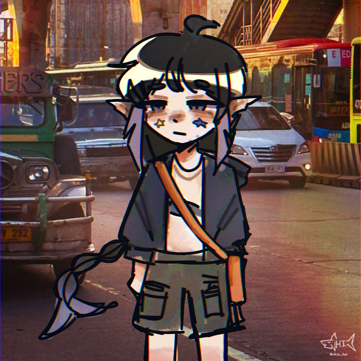 vhis_ter's tweet photo. drew my oc out of boredom hihi, his name is makoy 🦈⭐🌊
#randompost https://t.co/d7fzeFUKM1