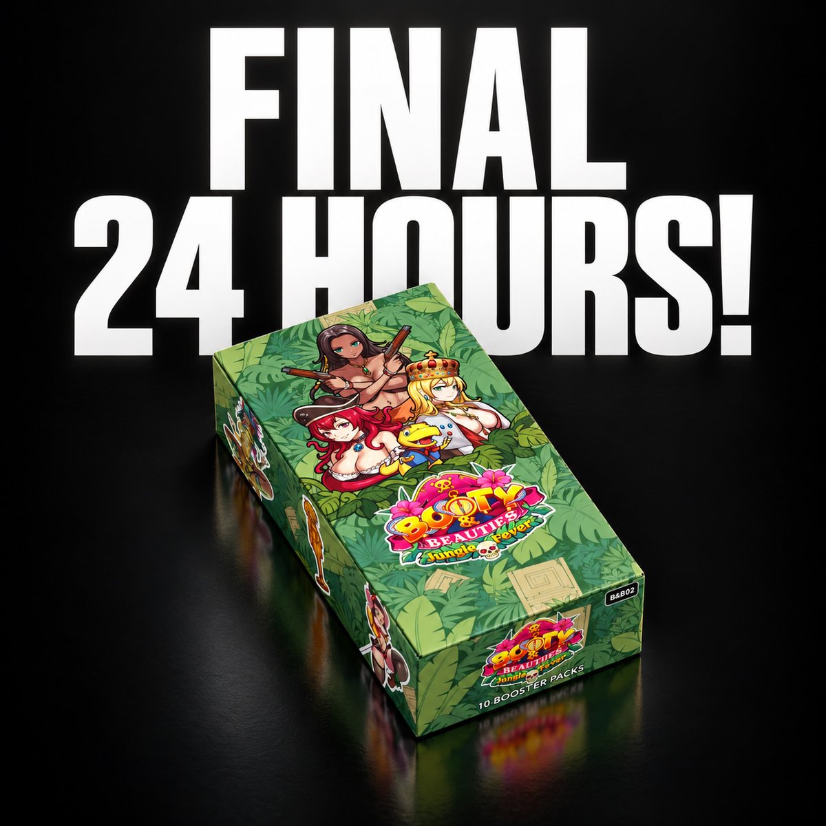 BootynBeauties's tweet photo. 🏴‍☠️ FINAL 24 HOURS!
• Discounted Jungle Fever displays
• 1 numbered card guaranteed per display
• Collector Boosters
• Kickstarter-exclusive promos
• FREE Treasure Pack
• Goodies &amp; add-ons
⏳ Ends Oct 6, 6:30 PM Paris time!
> https://t.co/t81eAKhhRe
#BootyAndBeauties #TCG https://t.co/5LmeJawo1a