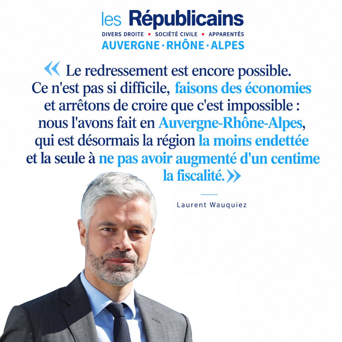 lr_auv_rh_alpes's tweet photo. « Le redressement est encore possible. Ce n'est pas si difficile, faisons des économies et arrêtons de croire que c'est impossible : nous l'avons fait en @auvergnerhalpes, qui est désormais la région la moins endettée et la seule à ne pas avoir augmenté d'un centime la fiscalité. »

@laurentwauquiez dans @LesEchos ➡️ https://t.co/cae8guMK1w