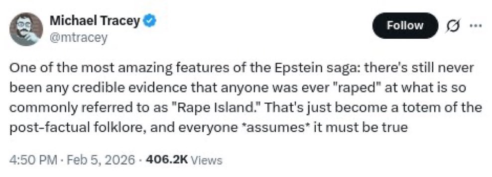 adamemedia's tweet photo. This is internet clown Michael Tracey who attempted to doxx the Cornell 7 Jane Doe. 

He is also X’s top rape and pedophilia defender. 

He doesn’t think Epstein was a pedo. 
He doesn’t believe girls were trafficked. 
He doesn’t believe in age of consent. 
He pushed the “40 beheaded babies” genocide propaganda. 

He’s a low IQ huckster and potential pedo so desperate for clout he will say anything. Filth.