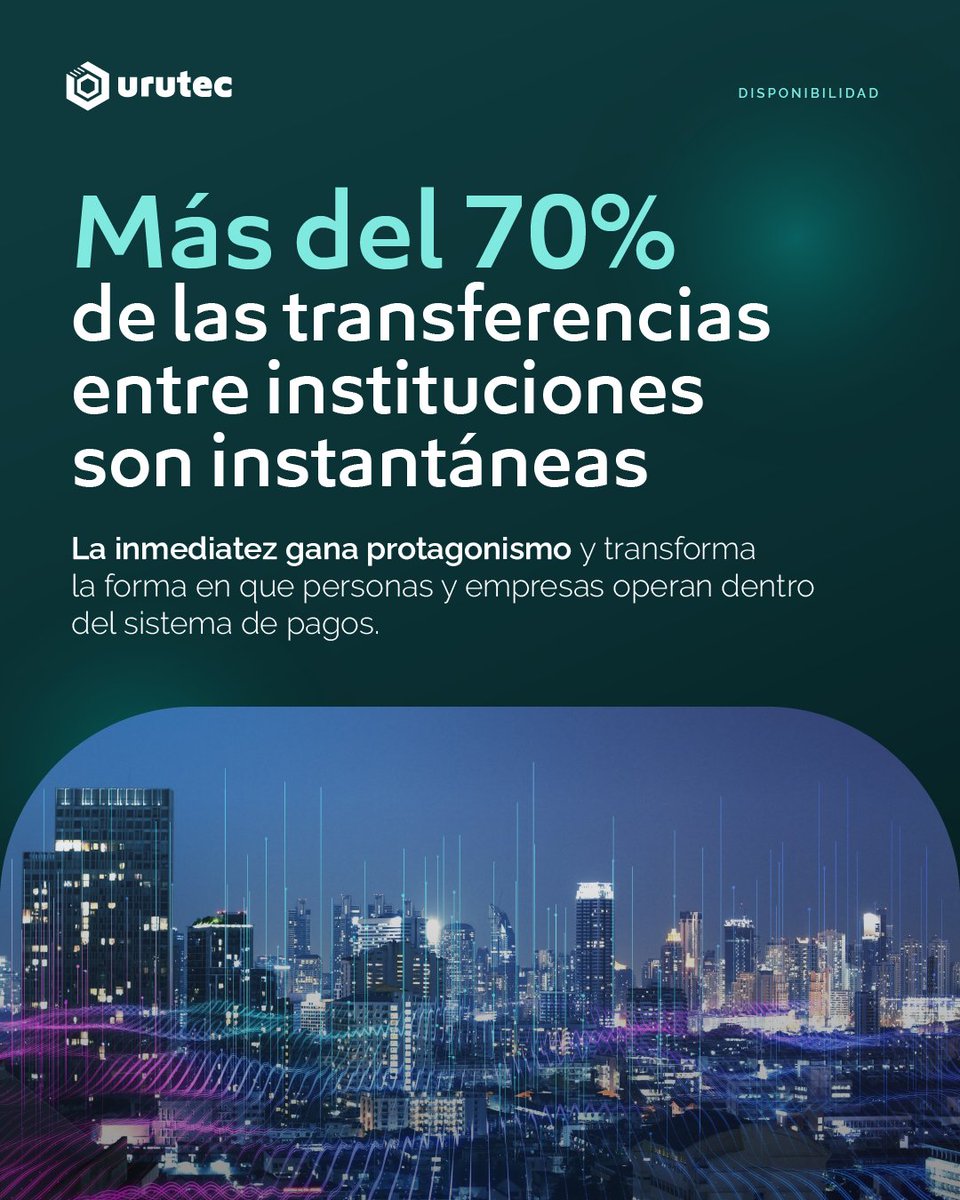 urutec_'s tweet photo. ⚡ La inmediatez ocupa un lugar cada vez más relevante dentro del sistema de pagos.
Más del 70% de las transferencias entre instituciones son instantáneas, reflejando nuevos hábitos y una mayor demanda por operaciones disponibles en el momento.
#URUTEC #Disponibilidad https://t.co/7JR4YwsVH6