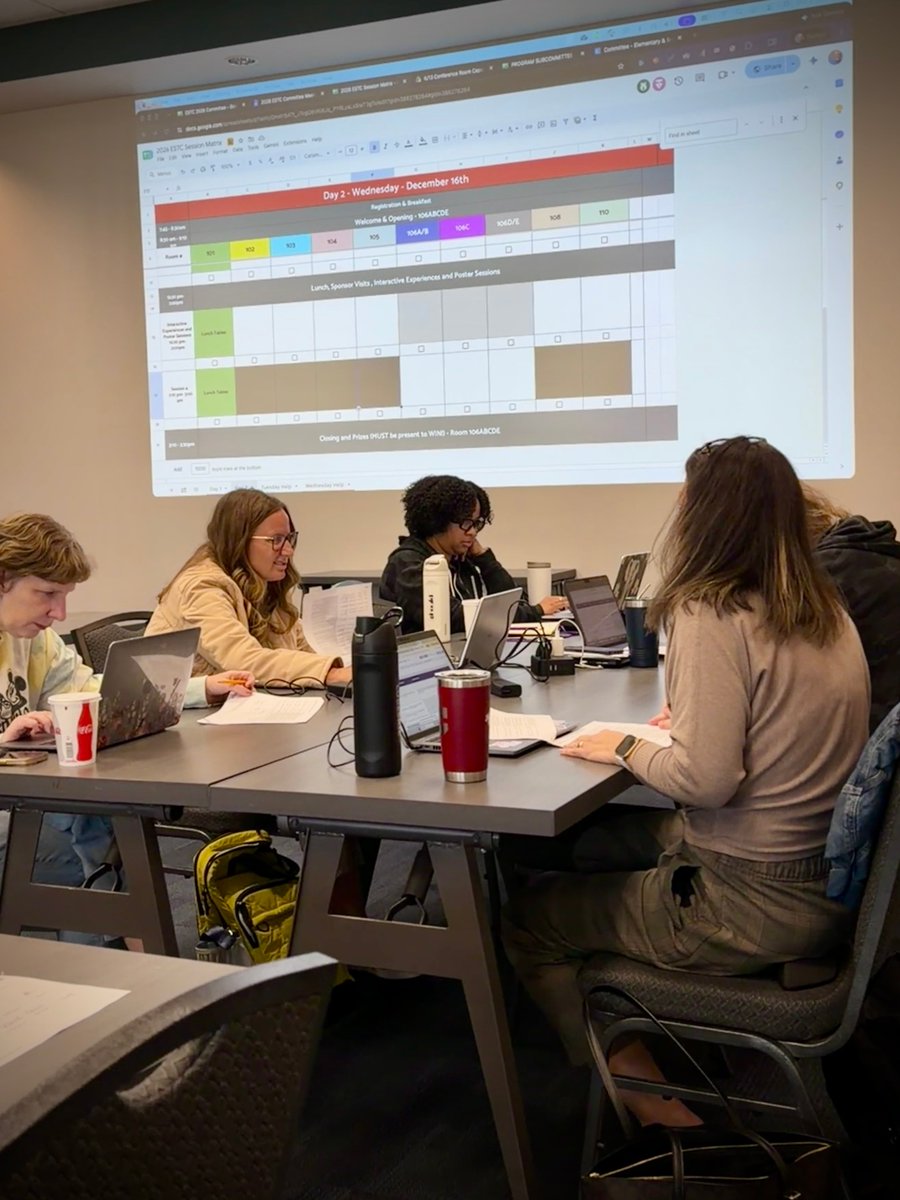 IU13EdTech's tweet photo. The ESTC committee is hard at work this morning to plan this year's event! Presenters are being selected for ESTC 2026! Don’t miss out on what will be another fantastic learning event! 

Register now: https://t.co/y4AGPi9Jud https://t.co/v8BStZg3qV