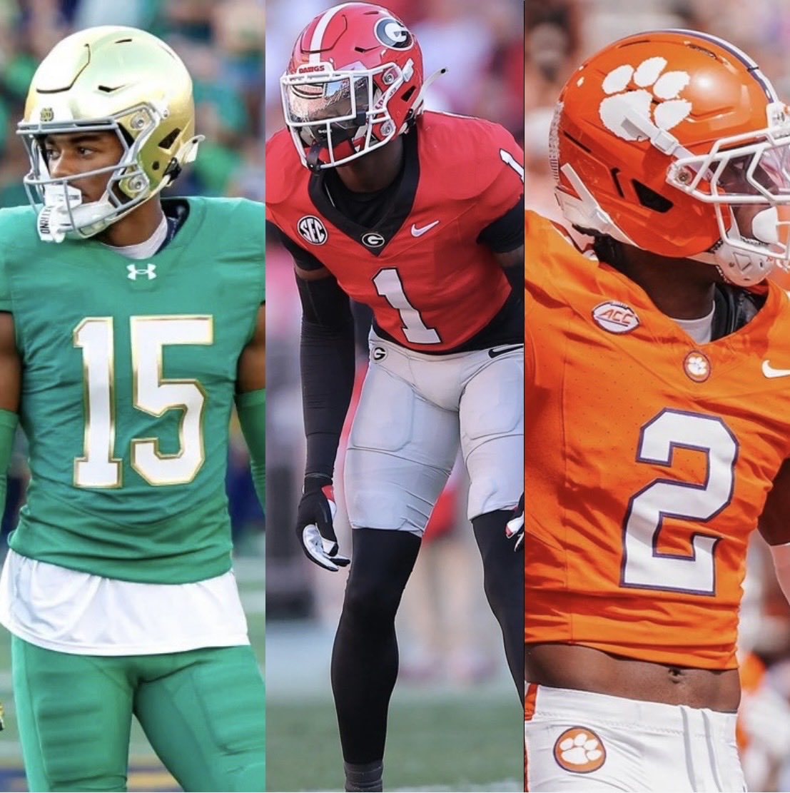 NFLDraftDome's tweet photo. So many great NFL Draft battles remain, but we can lock in the Top 3 CBs in whatever order you have them

☘️Notre Dame CB Leonard Moore
🐶Georgia CB Ellis Robinson IV
🐅Clemson CB Ashton Hampton

These cats are Top 15-20 picks https://t.co/8MZneakfv1