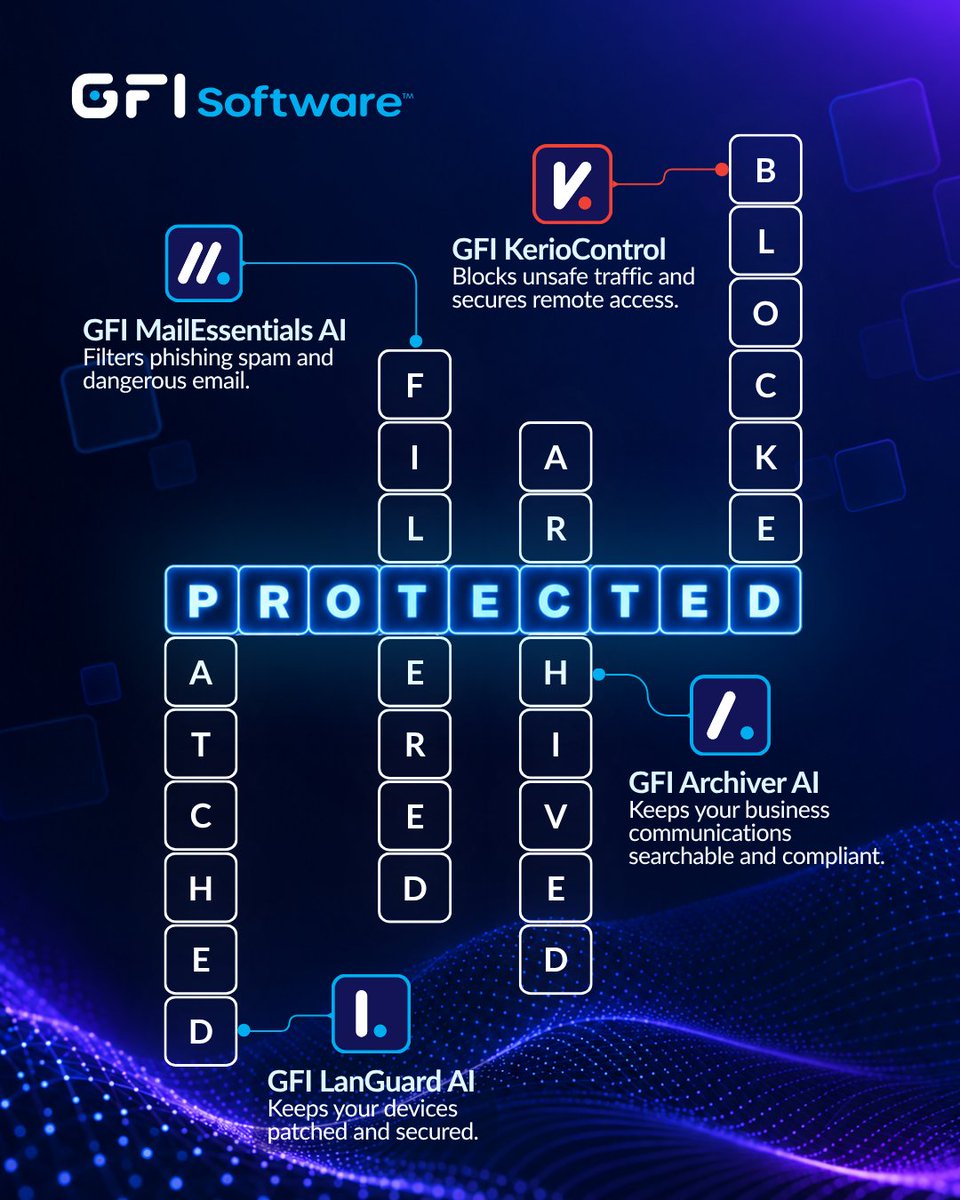 GFISoftware's tweet photo. A laptop missing a critical update. A spoofed invoice in finance. A remote login from a hotel network. An auditor asking for proof.

Four layers of risk. One IT administrator.

@GFISoftware has a dedicated tool for each.

https://t.co/DoD9Uk6kcP

#GFISoftware #ITSecurity https://t.co/vvtA4UtpEo