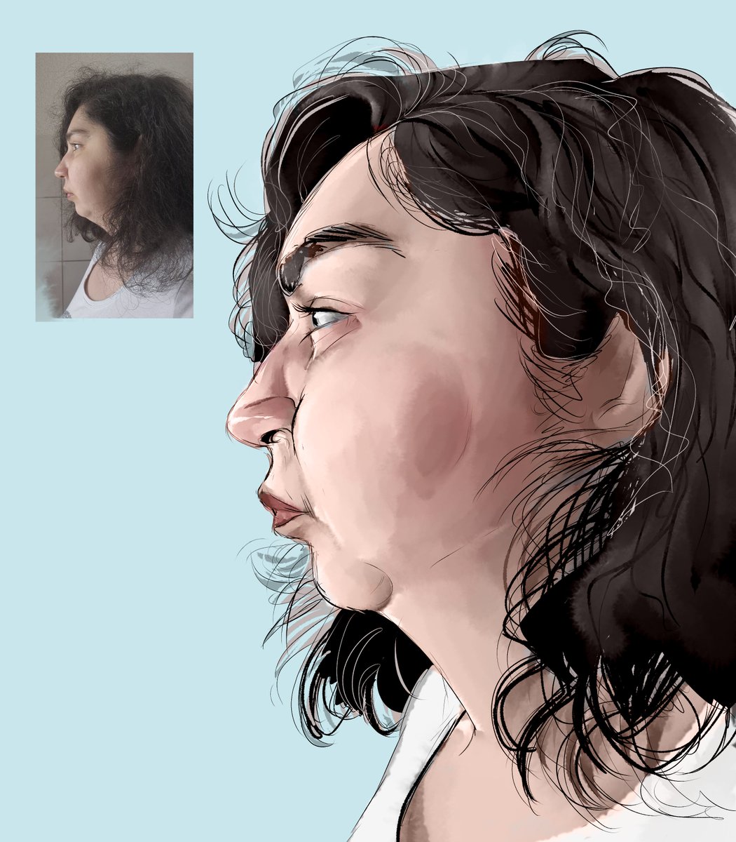 Artsyrean's tweet photo. i don't like my side profile so i tried sketching it
predictably didn't like that either so I did bullshit https://t.co/k4Nb1ahp8x
