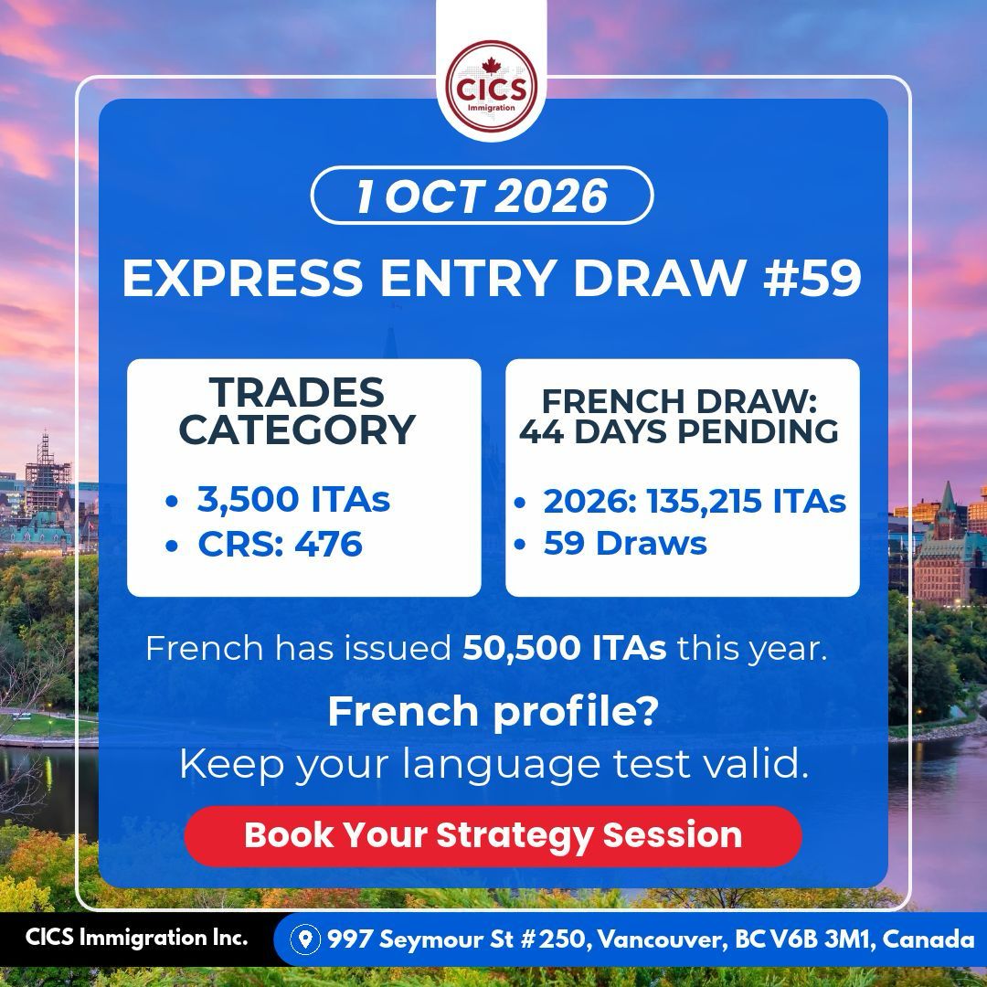 CICSImmigration's tweet photo. French-language candidates should keep their profiles and language tests up to date as the next category draw approaches.
๐ฒ Book your strategy session:
https://t.co/zgY1fowLZ2
#ExpressEntry #TradesDraw #FrenchDraw #CanadaImmigration #IRCC #CanadaPR https://t.co/plJU6k0Ije