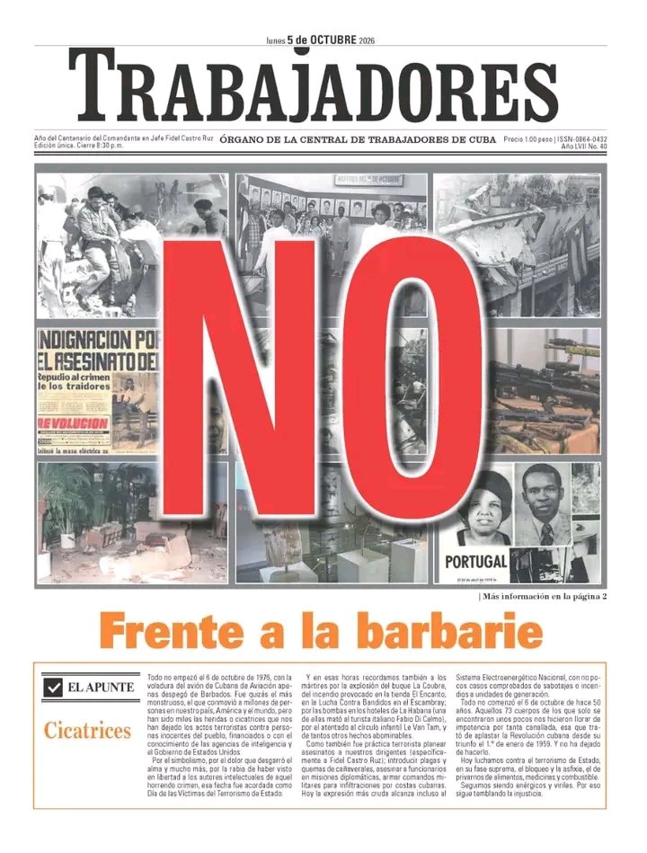 SNTSCuba's tweet photo. Que nos trae HOY la edición impresa de @50Trabajadores 
 https://t.co/M0sivnpuwL https://t.co/VjsSOWNCeo