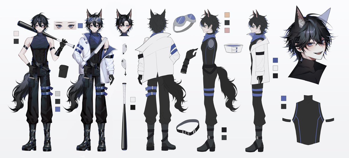 Generic_VT's tweet photo. 🥽 Introduction! 🥽
—————————

Nice to meet ya! I’m Generic! A delinquent wolf #Vtuber that games and reminisces. You’ll see me playing competitive FPS and variety games! 

—————————

🖌️- @rovaruru 
🏃 - @otozuki_teru 
🎨 - #GenericVTArt

—————————
Socials -👇 https://t.co/9fjRRspajR