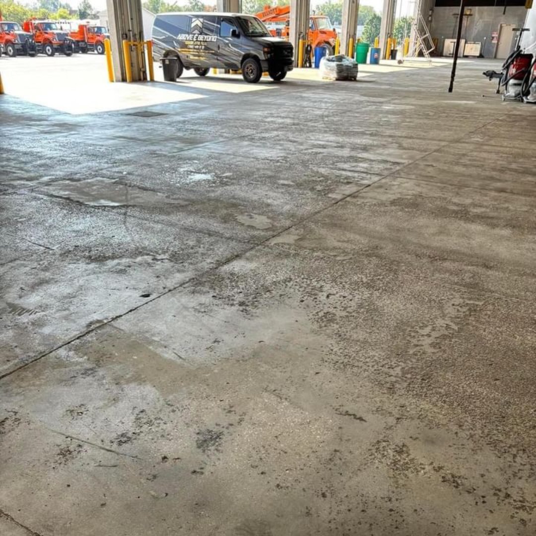 PROSOCO's tweet photo. Above &amp; Beyond Wash and Seal rescued a 25,000 SF floor for Iowa DOT from being torn out and replaced. Owner Trent Maschmann: "The floor is now instantly repelling water &amp; salt. We were able to save the floor and get them back in business without having to completely replace it!" https://t.co/8zDRkS3lJh