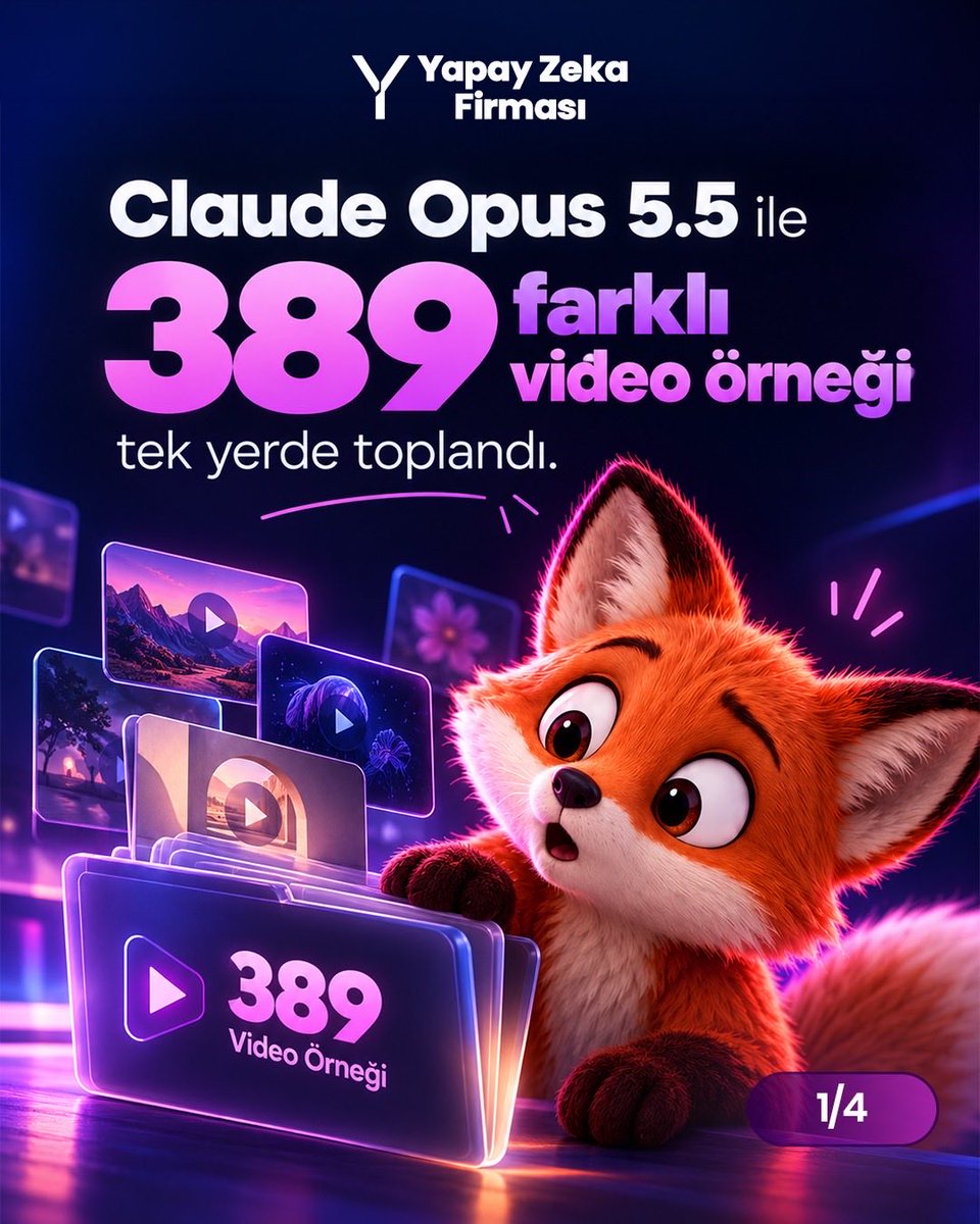 YZFirmasi's tweet photo. Claude Opus 5.5 ile yaratıcı üretimin sınırları biraz daha genişliyor. 👀

389 farklı video örneği; kod, tasarım ve içerik üretiminin nasıl aynı noktada buluşabildiğini gösteriyor.

Üstelik sadece sonucu değil, arkasındaki fikir, prompt ve üretim yaklaşımını da inceleyebiliyorsun.

Sence yaratıcı üretimde bir sonraki büyük sıçrama video tarafında mı olacak?

#Claude #Anthropic #YapayZeka #AIGündem #AIContent