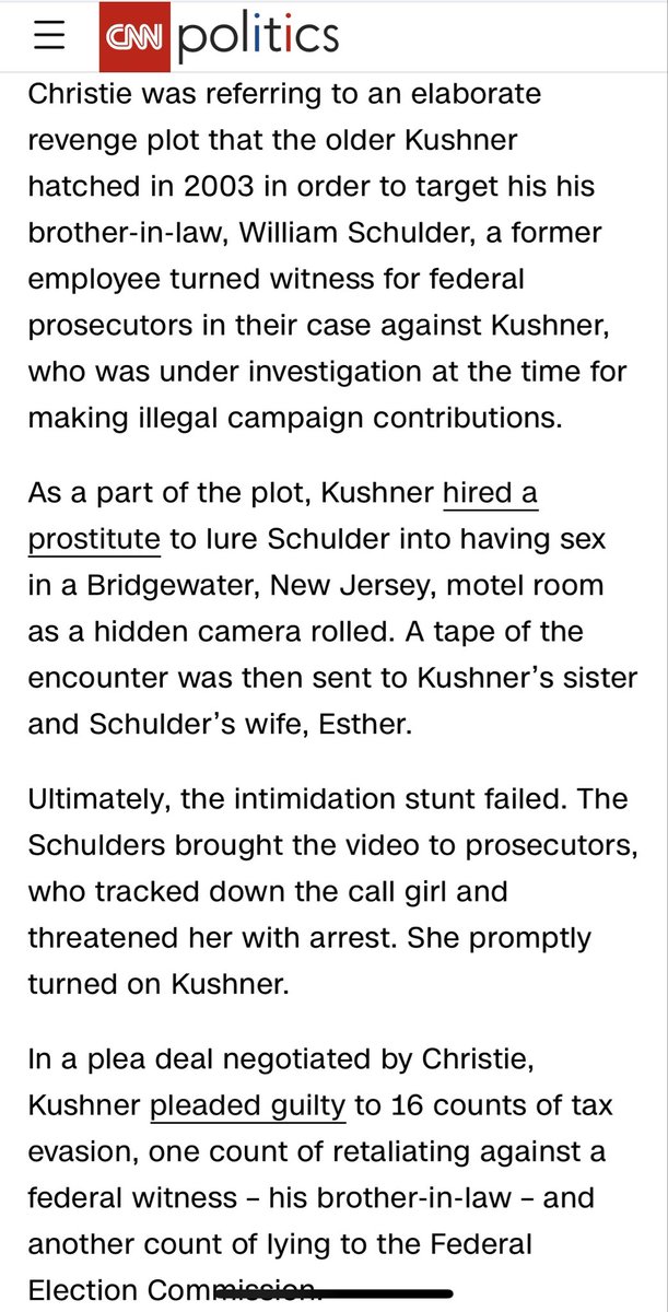 PhilipMSoeder's tweet photo. @jaredkushner Jared’s dad Charles pled guilty to sexually blackmailing Jared’s Uncle Bill.
Trump pardoned Charles &amp; made him US Ambassador to France. 
The rabbi who married Jared &amp; Ivanka is a pedophile protector. 
Kushner’s Gaza Project Sunrise plans likely predate 10-7-2023. 
Trashy family. https://t.co/QChFoC1y2j