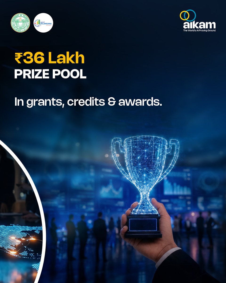 Aikam_Official's tweet photo. EnergyTech needs solutions today. ⚡
Build Agentic AI solutions across Grid, Revenue &amp; Governance and take them from challenge to pilot, Telangana to the world.

₹36L prize pool + paid pilots + incubation.
Build with Aikam.

Register: https://t.co/NIqZVj9vi6
#Aikam #EnergyTech https://t.co/onLWVkSfPU