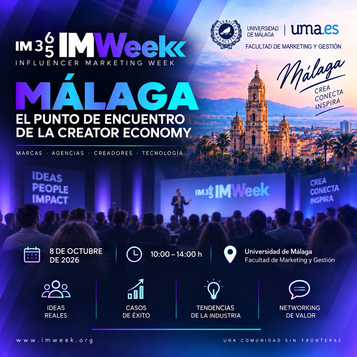 DircomAND's tweet photo. 📣 Dircom te invita el 8 de octubre a la 'Influencer Marketing Week Málaga'.
Saca tu entrada gratis con el código: DIRCOM 👉 https://t.co/0BFUo1KTL1
#Dircom #DircomAndalucía #NuestrosSocios #Actualidad #Málaga https://t.co/DQqukw0LG8