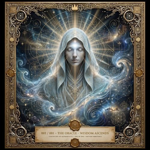 AETHERVAN13's tweet photo. THE ORACLE β WISDOM ASCENDS (001/001) ποΈ
Divine light meets the blockchain. Secure this supreme 1-of-1 immutable masterpiece on OpenSea! ππ
#TheOracle #WisdomAscends #OpenSeaNFT #1of1NFT #CryptoArt https://t.co/DLjnTZywOM