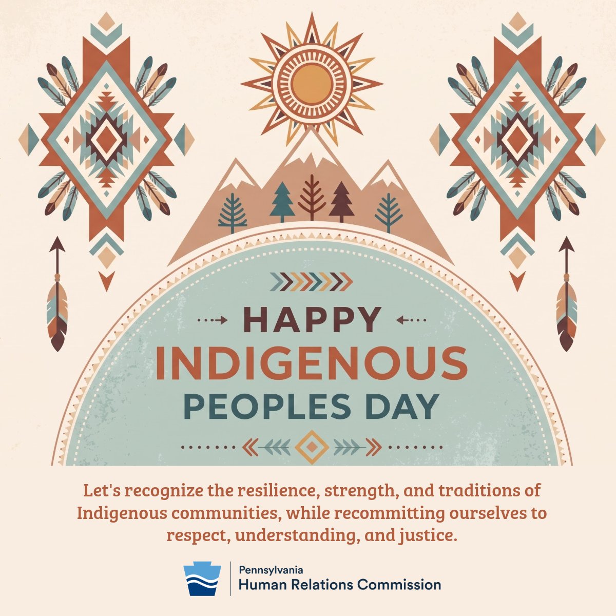 PA_HumRelComm's tweet photo. 🌎Indigenous Peoples’ Day honors and celebrates the history, cultures, and contributions of Native peoples across the Americas.

We recognize the resilience, strength, and rich traditions of Indigenous communities and recommit ourselves to respect, understanding, and justice. https://t.co/fFTBNcWGRg