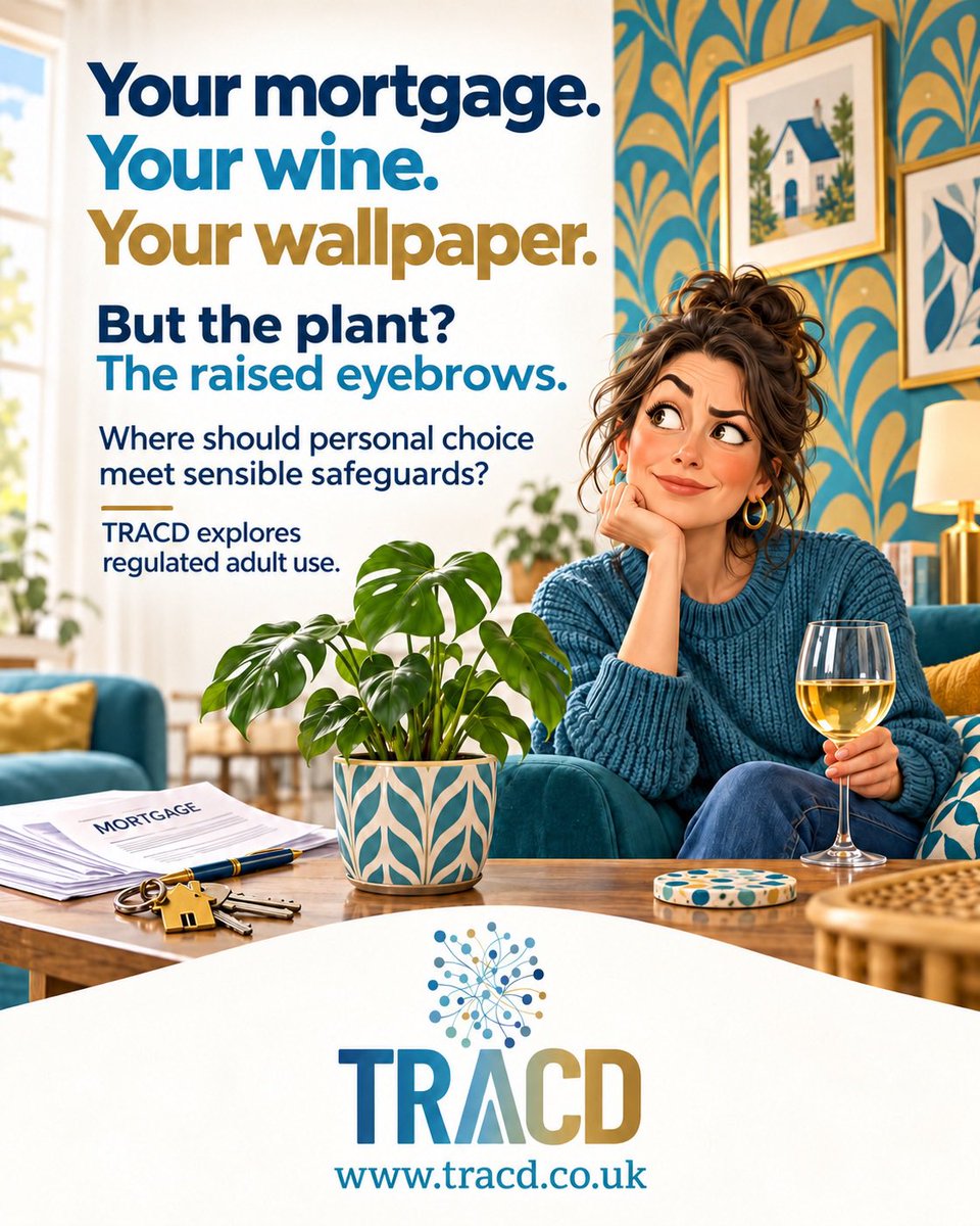ukTRACD's tweet photo. Apparently, being an adult means choosing your mortgage, your wine and your wallpaper, but the plant? Raised eyebrows! TRACD wants to explore regulated adult use. Where do you think personal choice should meet sensible safeguards? https://t.co/wlsH07fvzN