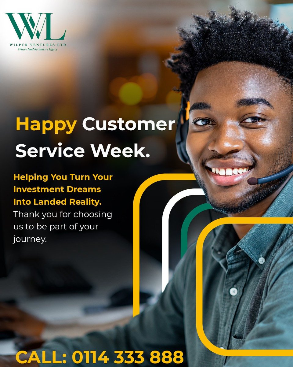 wilper_ventures's tweet photo. Happy Customer Service Week!

At Wilper Ventures Ltd, our greatest satisfaction comes from helping you turn your investment dreams into landed reality.

Thank you for trusting us and making us a part of your journey. Your trust fuels our commitment to excellence every day! https://t.co/U0NofJ3gAx