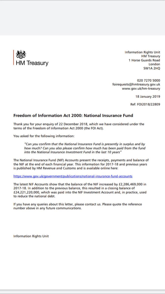 2020Comms's tweet photo. Here's the answer @johnredwood #NIF raided to pay-off National Debt.
@hmtreasury withdrew from a Tripartite Agreement ending its contribution to #NIF over a 24 year period costing £271bn-£400bn according to @davidhencke and Paul Lewis #BBC MONEY BOX LIVE

https://t.co/pizfyeD0Lj https://t.co/5KTAU8sFFO