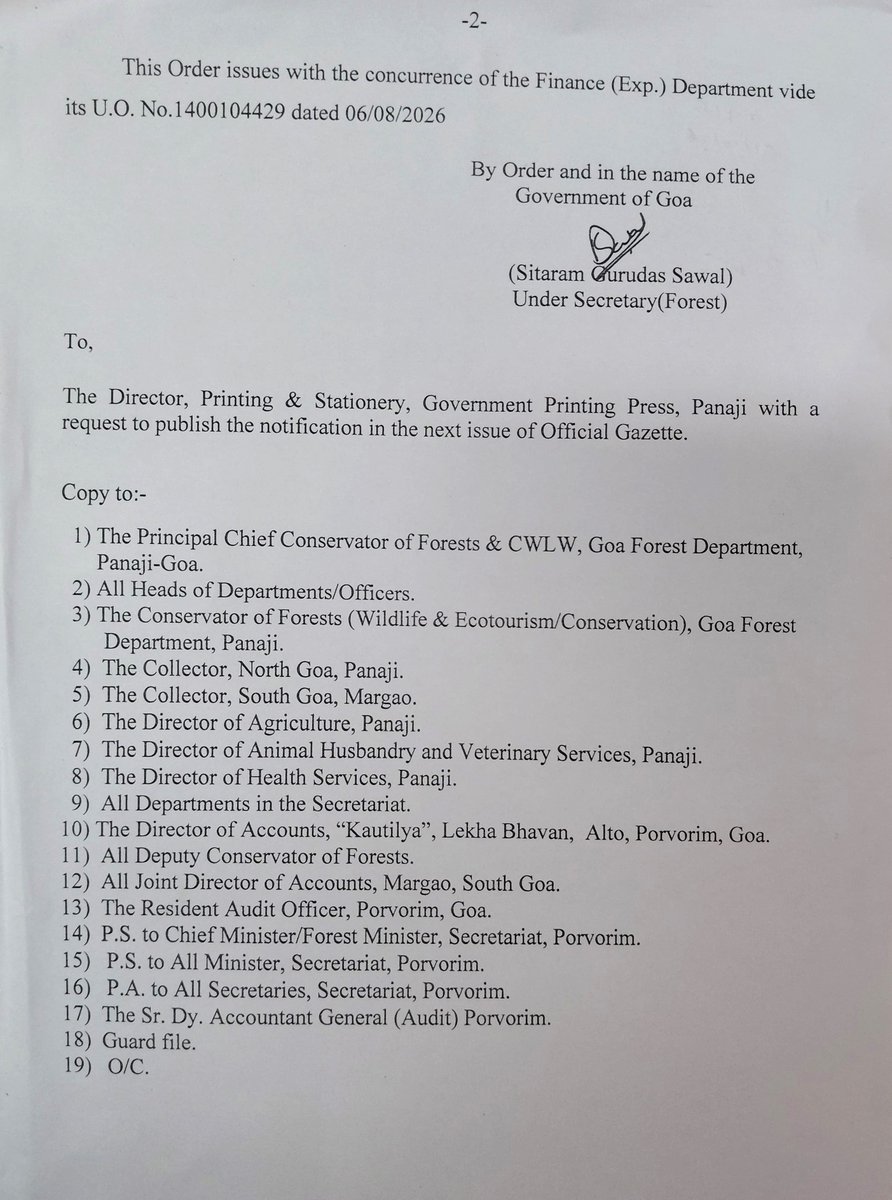 dip_goa's tweet photo. Govt. of Goa revises the rates under the "Scheme for grant of compensation on account of loss of human life, permanent Disability or injury caused by wild Animals". https://t.co/NYm5AW6TRJ