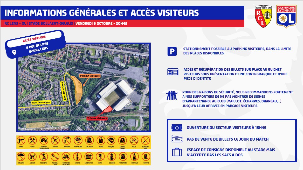 OL_service's tweet photo. 🚨 #LENSOL : la billetterie est ouverte !

Les abonnés 26/27 et les membres du programme sympathisant pourront réserver leurs places pour la 6ème journée de @Ligue1.

🏟️ STADE BOLLAERT-DELELIS

📅 Vendredi 09 octobre à 20H45

🅿️ Stationnement possible au parking visiteurs, dans la limite des places disponibles.

Réservez vos places ! https://t.co/tW095KOXGb