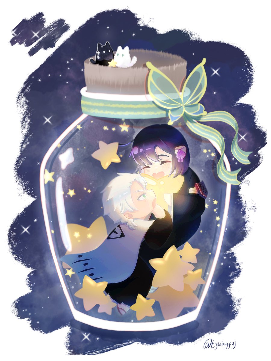 tyuiogfuj's tweet photo. Wish jar 🌠⭐️

Wishing you good health.⭐️
Wishing you constant happiness⭐️
I wish we could walk side by side forever⭐️

…. But actually, just seeing you smile happily is enough...
#日雛 #hitsuhina  히츠모모 https://t.co/LuTJNfahZf