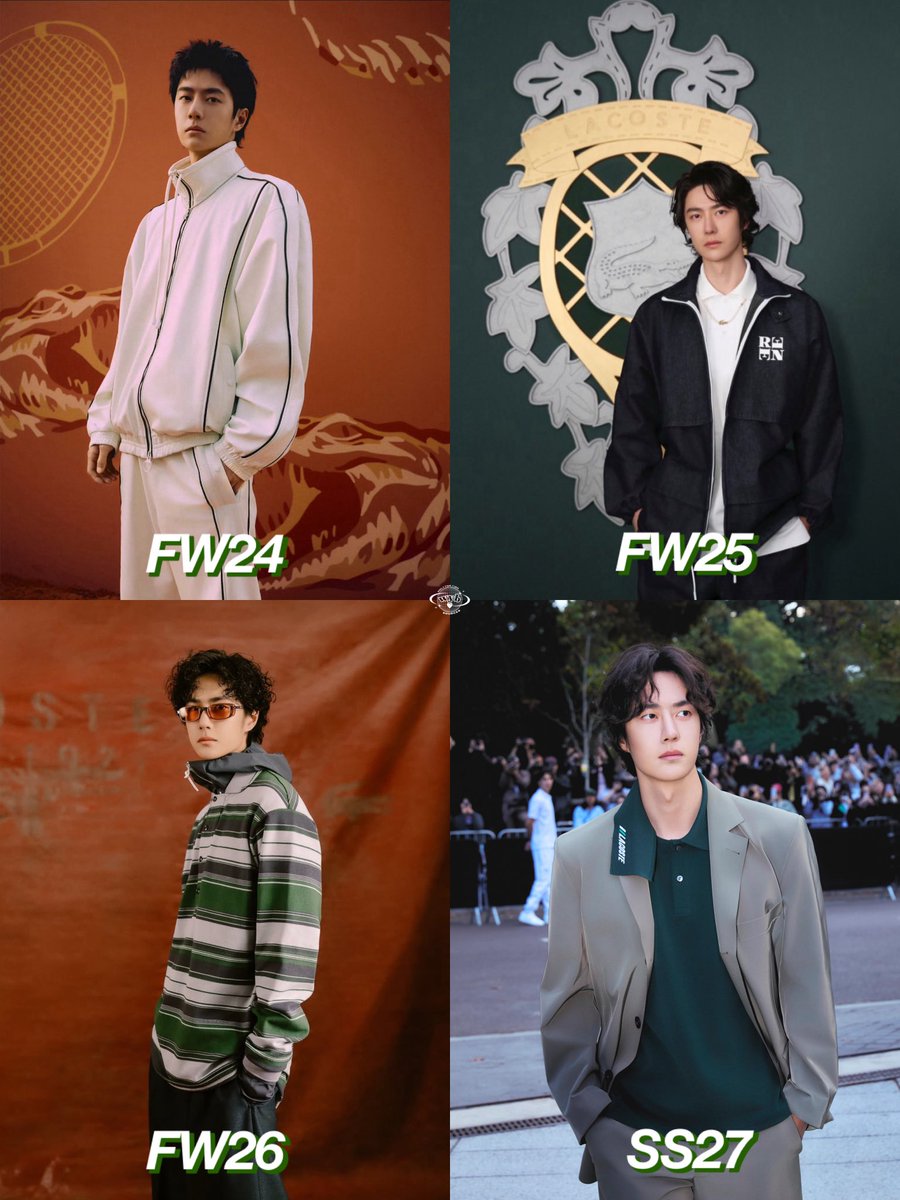 WYBSOURCES's tweet photo. 🪡 What’s better than fresh off the runway is before it hits the runway! #WangYibo has attended four seasons with Lacoste since his appointment in March 2024. Each show he unveils the world’s first look for the collection. His superstar status allows him to wear outfits before they hit the runway.

Pelagia Kolotouros, Lacoste’s Creative Director, gave him an exclusive backstage preview and allowed him to handpick his outfit for two consecutive times!

This top-tier treatment from Lacoste is recognition of how closely Wang Yibo’s influence has shaped the brand’s rising presence in Asia and Greater China. Lacoste’s strong comeback in recent years is because of Wang Yibo’s star power.