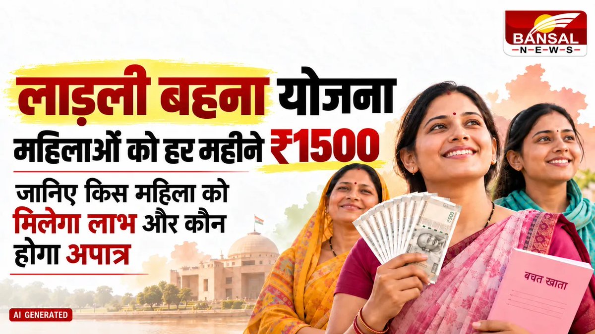BansalNews_'s tweet photo. Ladli Behna Yojana 2026: महिलाओं को ₹1500 हर महीने, जानें कौन है पात्र
पूरी खबर पढ़ें: https://t.co/9zn8u4jXnC
#LadliBehnaYojana #LadliBehnaYojana2026 #MPSchemes #WomenScheme #MadhyaPradeshNews @BehnaYojanMP @DrMohanYadav51 @BJP4MP @JansamparkMP @mp_wcdmp https://t.co/6Obfyco7I2
