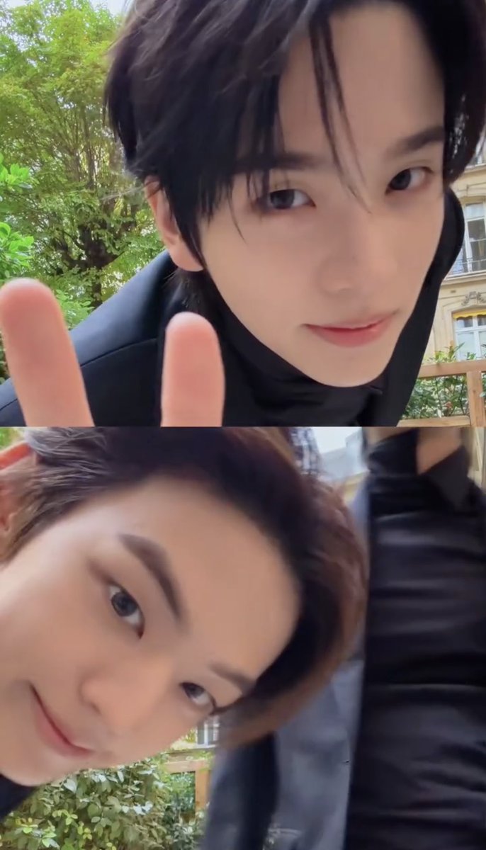 dohoonbliss's tweet photo. dohoon cutely peeking on shinyu’s ig reels! yudoz may look so hot but we cant take away their goofiness 🤣

#투어스 #도훈 #신유
#TWSXCELINE #CelineEte2027 https://t.co/MDtQCfBQUh