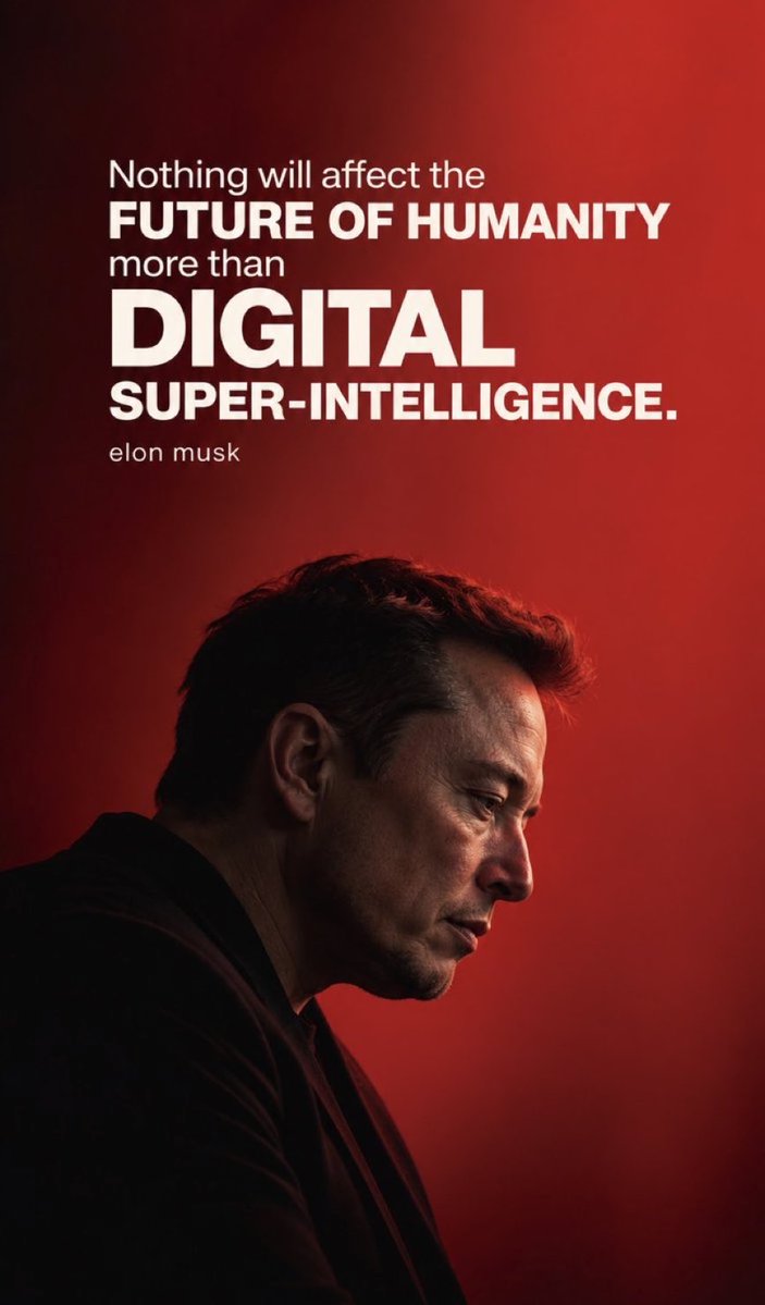 Founderr7's tweet photo. Elon Musk 8 years ago:

“Nothing will affect the future of humanity more than digital super-intelligence.” https://t.co/kWPipOuNig